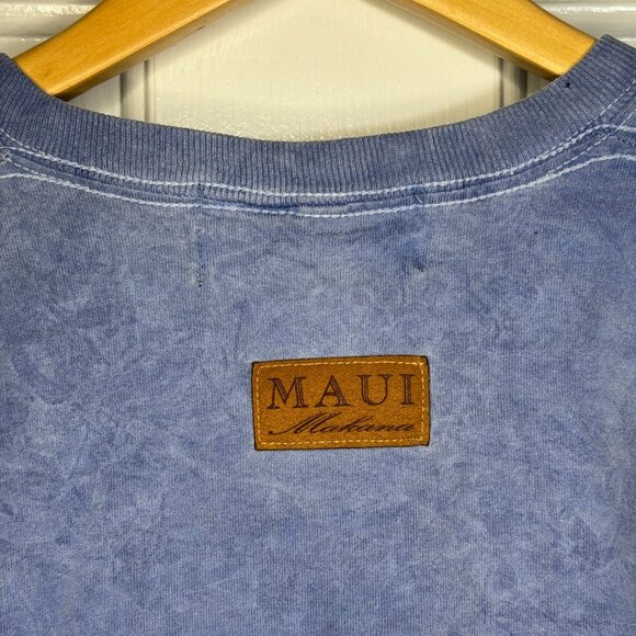 Yesterdays Sportswear Maui Hawaii T-Shirt Large Blue Tie-Dye Graphic Crewneck So - Picture 5 of 7